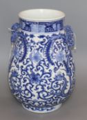 A Chinese blue and white Hu vase Height 36cm