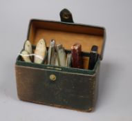 Thirteen assorted 19th century silver and mother of pearl folding penknives (two cased).
