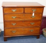 A 19th century string inlaid mahogany chest of drawers W.106cm
