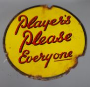 A "Players Please Everyone" enamelled circular sign Diameter 45.5cm