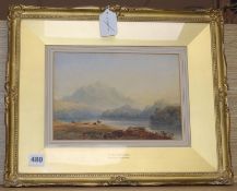 Anthony Vandyke Copley Fielding (1787-1855) watercolour, 'In The Highlands', initialled, 18 x 26cm.