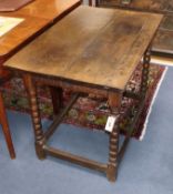 An 18th century rectangular oak centre table L.91cm