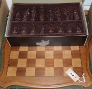 An American Civil War themed composition chess set and inlaid board