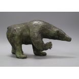 Rene Rovellotti (French b. 1941), Standing Bear, bronze, signed and numbered 3/8, L 31cm