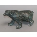 Rene Rovellotti (French b. 1941), Standing Bear, bronze, signed and numbered 4/8, L 24.5cm Height