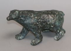 Rene Rovellotti (French b. 1941), Standing Bear, bronze, signed and numbered 4/8, L 24.5cm Height