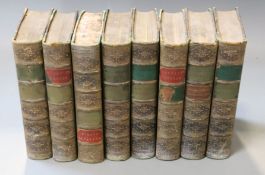 Captain Marryat - Travels and Adventures of Monsieur Voilet, 8vols, leather spine and corners,