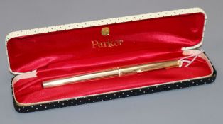 A Parker pen, gold plated