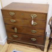 A four drawer George III caddy moulded top chest of drawers, marked on back Capt. Abbitson, 11th