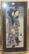 Japanese School, 6 assorted woodblock prints, largest 51 x 21cm