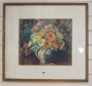 Mabel Low, watercolour, 'Marigold's, signed, 31 x 36cm