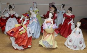 A group of ten Royal Doulton figures, including Kate, HN 2789, Lavender Rose, HN 3481 (small),