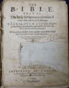 Bible in English - Bible (Geneva version), 8vo, calf, some pages torn, other with loss, Deputies