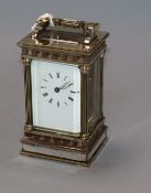 A French silver plated carriage timepiece
