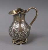 A Victorian Scottish silver milk jug, James Crichton & Co, Edinburgh, 1885, 12.3cm.