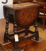 An oak drop-flap stool W.39cm