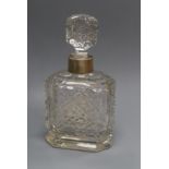 A Victorian silver mounted spherical cut glass scent bottle