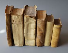 Six 16th, 17th and 18th century Works, all vellum bound, Boethius - Severino Boetio De conforti