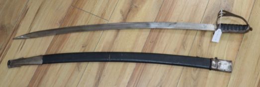 An Anglo Indian sword and scabbard