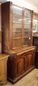 A Victorian mahogany library bookcase (lacking cornice) W.138cm
