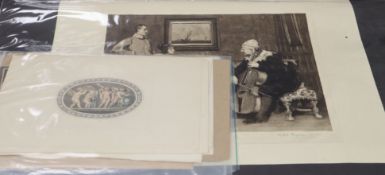 A folio of assorted unframed prints