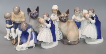 Eight Royal Copenhagen figures