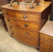 A Regency mahogany bow front chest W.109cm