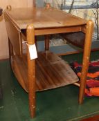 A Vanson drop flap two tier table W.68cm