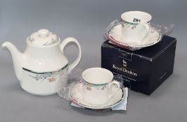 A Royal Doulton 'Juno' pattern tea service (setting for eight), mint and boxed