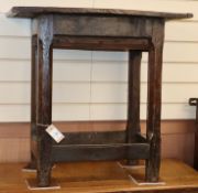 A small oak side table W.71cm