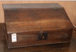 An oak bible box W.56cm