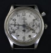 A gentleman's 1940's/1950's? stainless steel Lemania British military issue Royal Navy single button