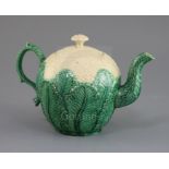 A Staffordshire creamware cauliflower teapot and cover, circa 1770-80, naturalistically modelled