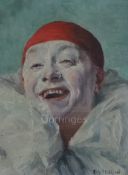 § Armand Henrion (1875-1958)oil on wooden panel,Clown laughingsigned, Edouard Hautecoeur label