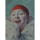 § Armand Henrion (1875-1958)oil on wooden panel,Clown laughingsigned, Edouard Hautecoeur label