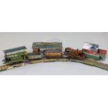 A Bing 00 gauge tinplate electric train set, with track, two tank engines, Baker Street Station