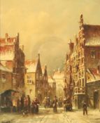 Petrus Gerardus Vertin (1819-1893)oil on panelWintery French street scene with figuressigned9.25 x