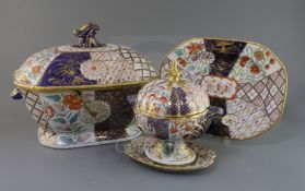 An English ironstone 'Japan' pattern dinner service, c.1815-20 each piece painted in Imari style