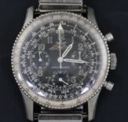A gentleman's mid 1960's stainless steel Breitling Navitimer chronograph wristwatch, model no.