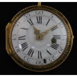 A late 18th/early 19th century French gold and enamel keywind verge pocket watch by Baillon,