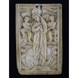 A late 17th / early 18th century Chinese 'Jesuit' relief-carved ivory plaque, The Apotheosis of