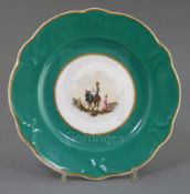 A rare Rockingham porcelain cabinet plate, c.1830-42, probably painted by John Wager Brameld with