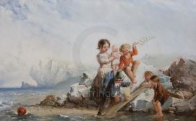 English School c.1900oil on wooden panelChildren playing on the seashore9.75 x 15.5in.