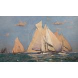 § Norman Wilkinson (1878-1971)oil on boardRacing yachts at seasigned17 x 28in.