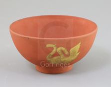 A Richard Ginori 'Cigno' porcelain bowl, c.1935, designed by Gio Ponti, gilt decorated with swans on