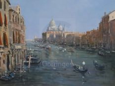 § Brian J. Jones (1945-)oil on canvasThe Salute from the Accademia Bridge, Venicesigned11.75 x 15.