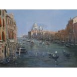 § Brian J. Jones (1945-)oil on canvasThe Salute from the Accademia Bridge, Venicesigned11.75 x 15.