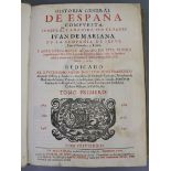 Mariana, Juan de - Historia general de Espana, 2 vols, folio, vellum, front boards each with diamond