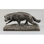 After Christopher Fratin. A bronze model of a retriever, on naturalistic base, signed in the bronze,