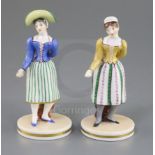 Two Chamberlain's Worcester porcelain figures of Madame Vestris, c.1830, each depicted in the role